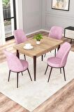 Rovena Duru Meşe 70x110 Sabit Mdf Mutfak Masası Takımı 4 Adet Sandalye