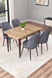 Rovena Duru Meşe 70x110 Sabit Mdf Mutfak Masası Takımı 4 Adet Sandalye