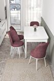 Rovena Bade Beyaz 70x114 Açılabilir Mdf Mutfak Masası Takımı 4 Adet Sandalye