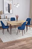 Rovena Bade Meşe 70x114 Açılabilir Mdf Mutfak Masası Takımı 4 Adet Sandalye