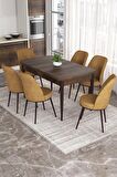 Rovena Bade Barok 70x114 Açılabilir Mdf Mutfak Masası Takımı 6 Adet Sandalye