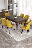 Rovena Bade Barok 70x114 Açılabilir Mdf Mutfak Masası Takımı 6 Adet Sandalye