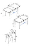 Rovena Lora Meşe 70x114 Açılabilir Mdf Mutfak Masası Takımı 6 Adet Sandalye