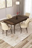 Rovena Lora Barok 70x114 Açılabilir Mdf Mutfak Masası Takımı 4 Adet Sandalye
