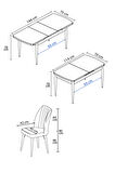 Rovena Lora Barok 70x114 Açılabilir Mdf Mutfak Masası Takımı 4 Adet Sandalye