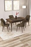 Rovena Lora Barok 70x114 Açılabilir Mdf Mutfak Masası Takımı 4 Adet Sandalye