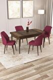 Rovena Lora Barok 70x114 Açılabilir Mdf Mutfak Masası Takımı 4 Adet Sandalye