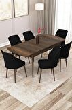 Rovena Lora Barok 70x114 Açılabilir Mdf Mutfak Masası Takımı 6 Adet Sandalye