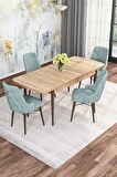 Rovena Rose Meşe 70x114 Açılabilir Mdf Mutfak Masası Takımı 4 Adet Sandalye
