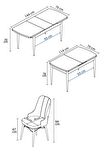 Rovena Gian Barok 70x114 Açılabilir Suntalam Mutfak Masası Takımı 4 Adet Sandalye