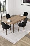 Rovena Pavia Meşe 70x114  Açılabilir Suntalam Mutfak Masası Takımı 4 Adet Sandalye