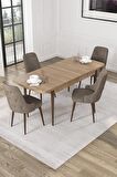 Rovena Pavia Meşe 70x114  Açılabilir Suntalam Mutfak Masası Takımı 4 Adet Sandalye