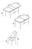 Rovena Pavia Meşe 70x114  Açılabilir Suntalam Mutfak Masası Takımı 4 Adet Sandalye