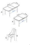 Rovena Pavia Barok 70x114 Açılabilir Suntalam Mutfak Masası Takımı 4 Adet Sandalye