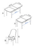 Rovena Rain Meşe 70x114 Açılabilir Mdf Mutfak Masası Takımı 4 Adet Sandalye