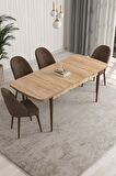 Rovena Talia Meşe 70x114 Açılabilir Mdf Mutfak Masası Takımı 4 Adet Sandalye