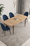 Rovena Talia Meşe 70x114 Açılabilir Mdf Mutfak Masası Takımı 4 Adet Sandalye