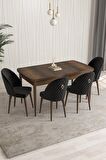 Rovena Talia Barok 70x114 Açılabilir Mdf Mutfak Masası Takımı 4 Adet Sandalye