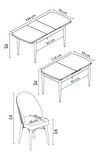 Rovena Liora Meşe 70x114 Açılabilir Mdf Mutfak Masası Takımı 6 Adet Sandalye