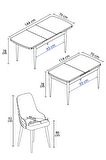 Rovena Blanca Barok 80x132 Açılabilir Mdf Mutfak Masası Takımı 4 Adet Sandalye