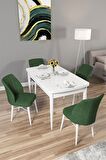 Rovena Mary Beyaz 70x114 Açılabilir Mdf Mutfak Masası Takımı 4 Adet Sandalye