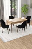 Rovena Mary Meşe 70x114 Açılabilir Mdf Mutfak Masası Takımı 4 Adet Sandalye