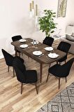 Rovena Mary Barok 70x114 Açılabilir Mdf Mutfak Masası Takımı 6 Adet Sandalye