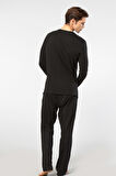 Cacharel Erkek Uzun Kollu Modal Pijama Takımı 2237/Siyah