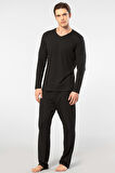 Cacharel Erkek Uzun Kollu Modal Pijama Takımı 2237/Siyah