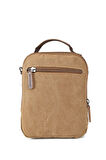 Kanvas Hem El Hem Omuz Çantası Kahverengi