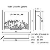 Alaz Efekt 1800W 80cm Bluetooth ve Ses Efektli Dekoratif Elektrlkli Şömine