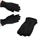 Kadın Siyah Kışlık Parmaksız Ve Parmaklı Kışlık Termal Polar Eldiven Ikili Set