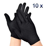 Siyah Renk Unisex Bando Garson Pandomim Gösteri Merasim Tören Eldiveni ( 10 Çift )