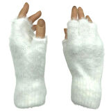 Kışlık Yumuşak Dokulu Parmaksız Kesik Yarım Parmak  Peluş Rahat Kullanım Eldiven Glove