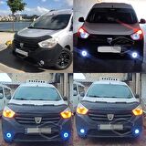 Dacia Lodgy 2012-2022 Uyumlu Üniversal Mercekli Angel Sis Farı Metal Su Geçirmez 76 mm Sarı Halkalı Gündüz Farı Angel Eyes 2 Adet