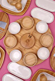 Atbyhome Natural Look 6 Kişilik 68 Parça Seramik ve Bambu Kahvaltı Takımı Lüks Kahvaltılık Sunum Seti