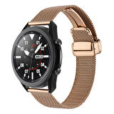 Gpack Google Ticwatch S2 Wear Os Kordon Metal Hasır Ayarlanabilir Mıknatıslı KRD85