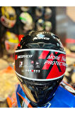 FF-871  FİRE FULLFACE MOTOSİKLET KASKI ( SİYAH-KIRMIZI)