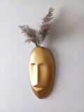 Dekoratif Mask Duvar Vazosu, Duvar Dekoru, Heykel Duvar Süsü, Gold