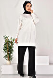 CYLN10592 PUANE İKİ İPLİK KUMAŞ TAŞ DESENLİ SWEATSHIRT