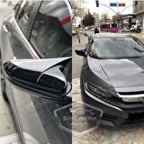 Honda Civic FC5 FK7 2016-2021 Batman Yarasa Ayna Kapağı Piano Black ABS Plastik