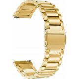 Gpack Samsung Galaxy Watch 6 uyumlu Classic 43mm Kordon Metal Sıralı Kordon KRD 04