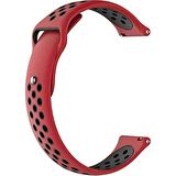 Gpack Samsung Galaxy Watch 6 uyumlu Classic 47mm Kordon Delikli Çift Renk Silikon