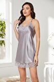 Saten Dantelli Gecelik - 870