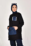 CYLN10560 PUANE İKİ İPLİK KUMAŞ KOT KANGURU CEPLİ SWEATSHIRT