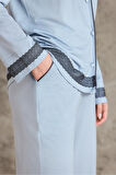 Penye Biyeli - Dantelli Pijama Takımı - 2200