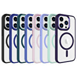 Gpack Apple iPhone 15 Pro Max Kılıf Wireless Şarj Özellikli Buttom Magsafe Silikon Kapak