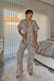 Dalmaçya Desenli Bürümcük Pijama Takımı