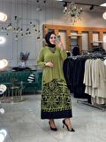 Kilim Desen Takım Yağ Yeşili Beden 2-46-52