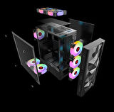 DAGMOR BZ01 ATX MİCRO ATX ITX X4 ARGB FAN TEMPER CAM PC GAMİNG KASA